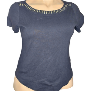 Westport Black Studded Top Women's Plus Size 1X